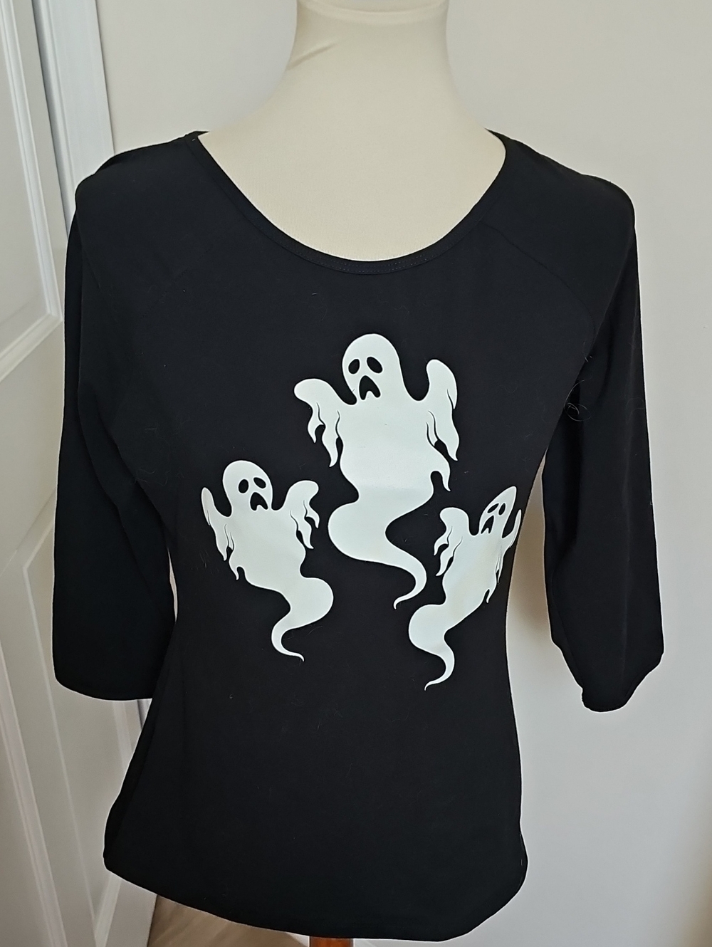 Micheline Pitt Halloween edition ghost 3/4 sleeve top L